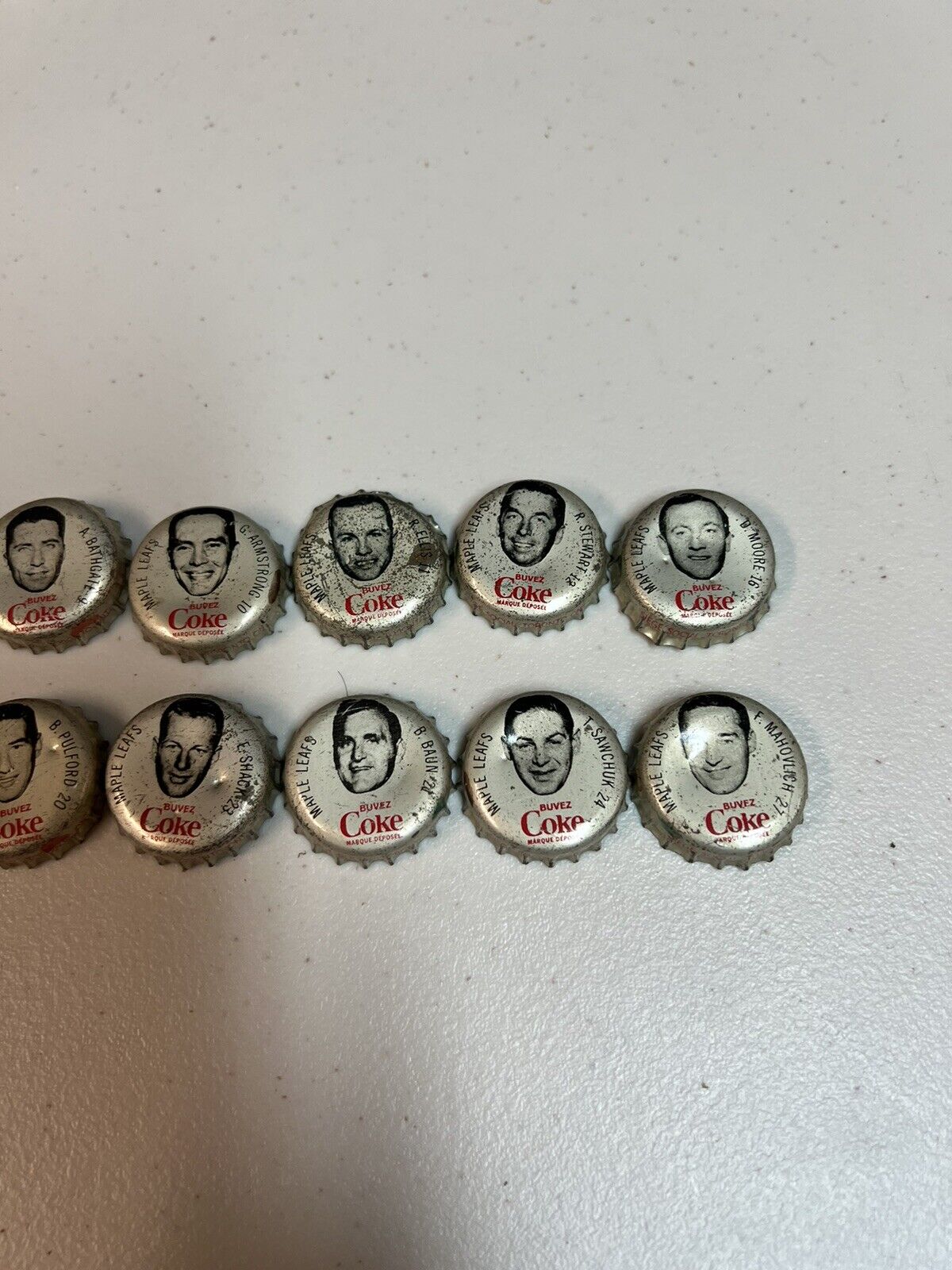 1964 Coca Cola Bottle Caps 14 different Toronto Maple Leafs NHL