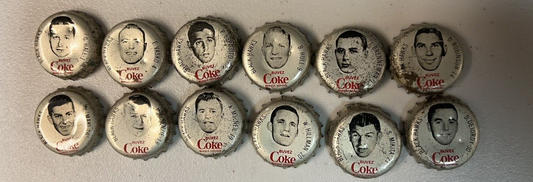 1964 Coca Cola Bottle Caps 12 different Chicago Black Hawks NHL
