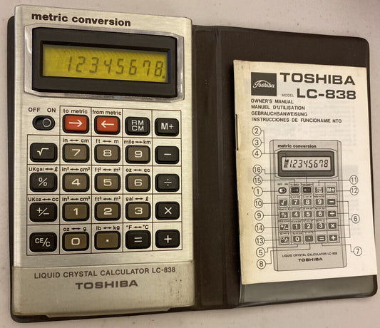 Toshiba LC838 LCD Metric Conversion Calculator
