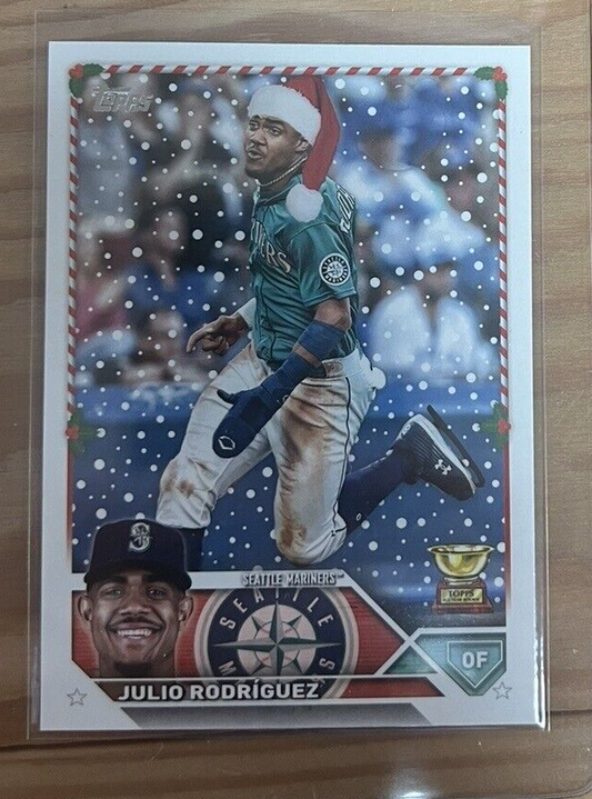 2023 Topps Holiday Julio Rodriguez Rookie Cup Rare SP SANTA HAT H26