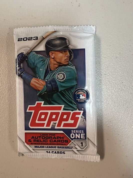 Topps 2023 Baseball cards Series One sealed pack 16 cards